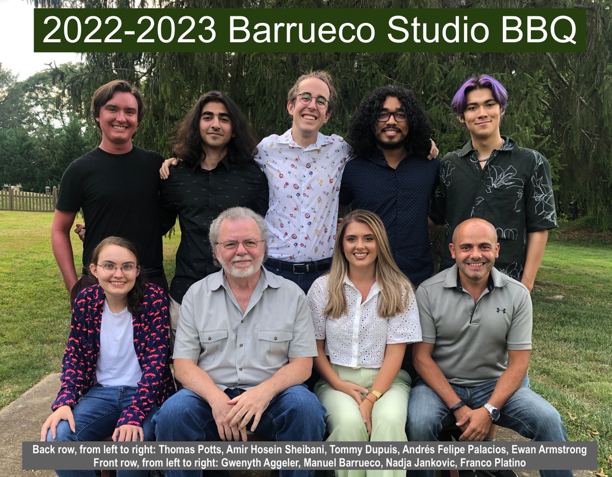 Looking forward to a wonderful year. New: Amir Hosein Sheibani (1st year with <a href="/thomasviloteau/">Thomas Viloteau</a> ), Andres Felipe Palacios, Tommy Dupuis, and Ewan Armstrong. Returning: Gwenyth Aggeler, Thomas Potts, and Nadja Jankovic. On the photo, former student and teacher Franco Platino.