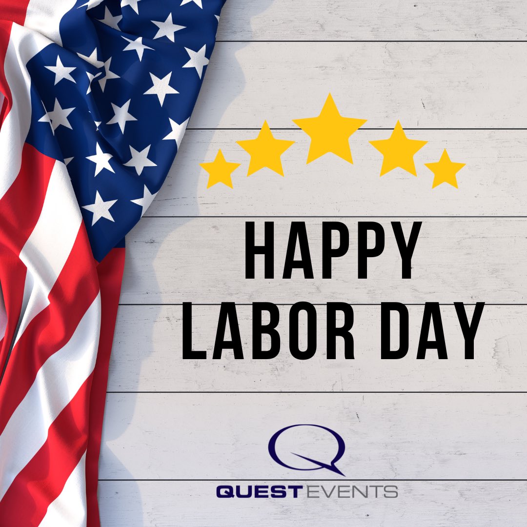 Happy Labor Day! Thank you for your continued patronage.

#questevents #specialevents #pipeanddrape #tradeshows #eventrentals #creativedecor #creativedesigns #specialtydecor #customdecor #goetowers #styletyle #laborday