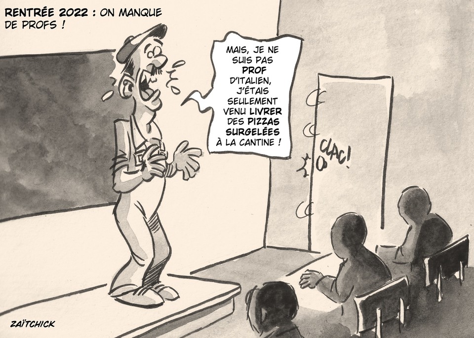 BlaguesDessins's tweet photo. Le #DessinDePresse de Zaïtchick : Engagez-vous, rengagez-vous
Retrouvez les dessins de Zaïtchick sur : https://t.co/VQNx0gcoo7
#DessinDeZaitchick #ActuDeZaitchick #Humour #ÉducationNationale #Recrutement #Professeurs #Profs #PénurieDeProfesseurs #ManqueDeProfesseurs https://t.co/8IOA40jqig