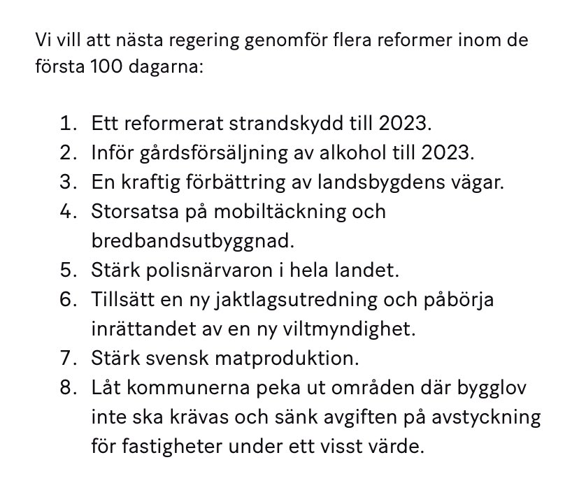 Det krävs rättvisa och likvärdiga villkor för att hela landet ska kunna blomstra.

Idag har jag presenterat, i SVT, nödvändiga reformer som vi vill genomföra de första 100 dagarna för att få hela landet att leva. Läs mer här: centerpartiet.se/press/pressmed…