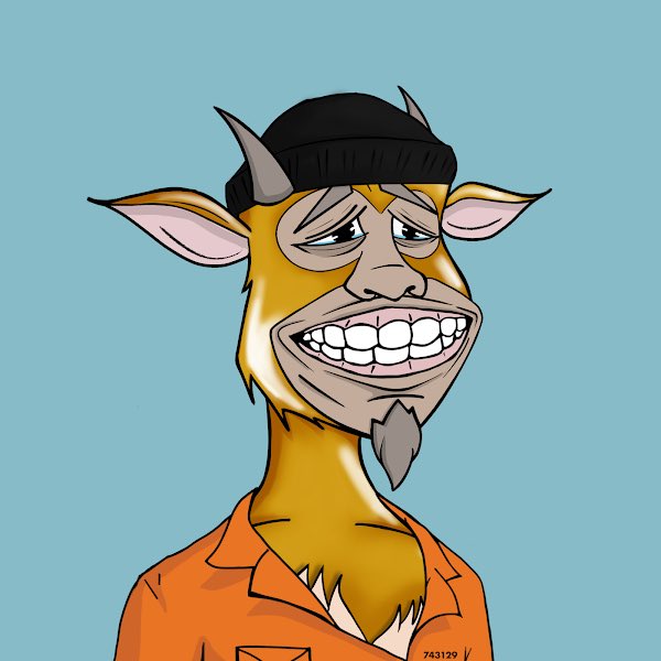 Was lucky and won this gold goat in the recent WGG twitter comp. thanks WGG. 🐐🔥 #WGG <a href="/WildGoatGangNFT/">Wild Goat Gang</a> @Darren_Williams