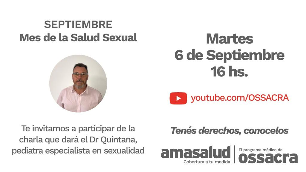 ossacracat's tweet photo. #MesDeLaSaludSexual #Septiembre
✅️Este #Martes 06/09/22, te invitamos a participar de la charla que dará el Dr. Quintana (Pediatra Especialista en Sexualidad).
La misma se realizará a las 16:00hs:
👇🏻👇🏻👇🏻👇🏻👇🏻👇🏻👇🏻👇🏻
https://t.co/PBUlXY4TMc
🤗 LES ESPERAMOS💪🏻🙌
#OSSACRA #Athoca https://t.co/4CYgdf3keO