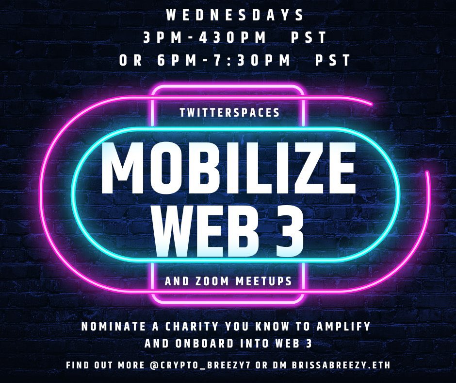 <a href="/iMyWorstEnemy/">MyWorstEnemy</a> <a href="/REBDUCE/">REBDUCE | 🍉</a> hosts #MobilizeWeb3  Wed 6pm pst.
We are focusing on 🌎climate causes that need our attention now. Come get on track to mobilize &amp; amplify these important #grassroots causes doing important #environmentalism
Reminder set / share ✅
 x.com/i/spaces/1lPJq…