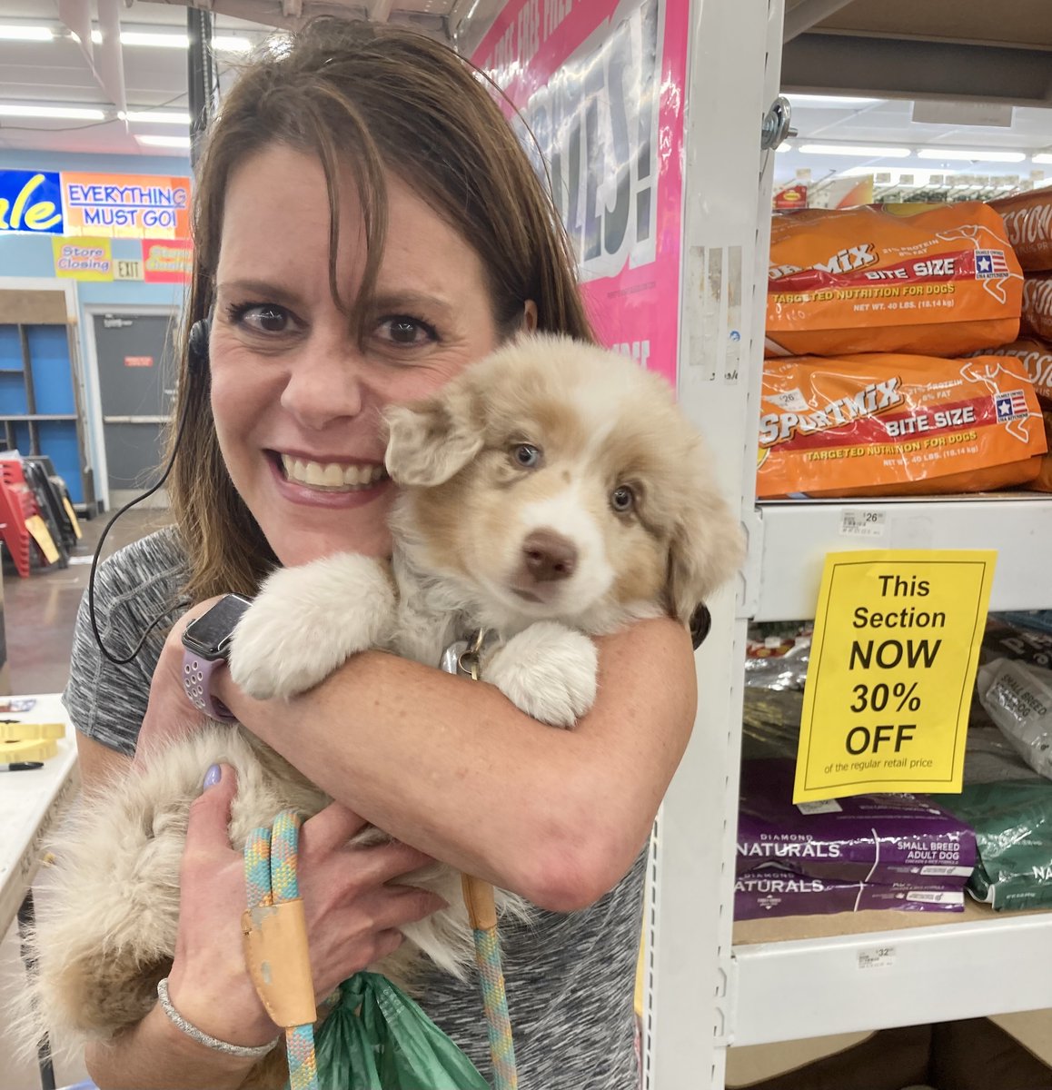 This little puppy named Mona was shopping our Store Clearance Sale yesterday. She got 30% off her puppy food! What will you find at 30-70% off?