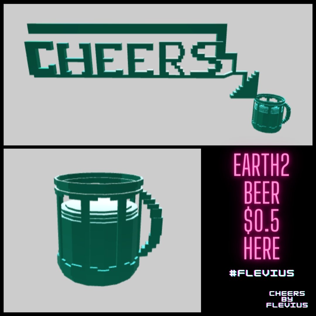 FleviussS_E2's tweet photo. Cheers everyone🍻
Just arrived in the HB market 🍻
only $0.5 why not?:)
#Earth2
#holobuild
#beer
#cheers https://t.co/FUDZDiA4rB