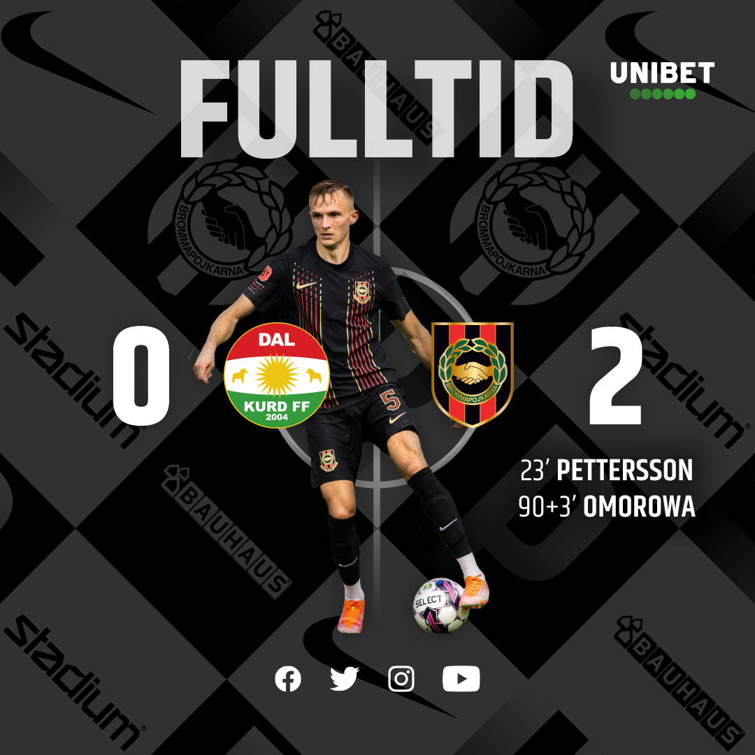 bpfotboll's tweet photo. 𝗙𝗨𝗟𝗟𝗧𝗜𝗗!

(90+5’) BP vinner mot Dalkurd FF med 2-0 och plockar därmed sin sjätte raka seger i Superettan, samt tionde raka seriematchen utan förlust.

DFF-BP: 0-2 | #bpfotboll https://t.co/8TkYtSbPqD