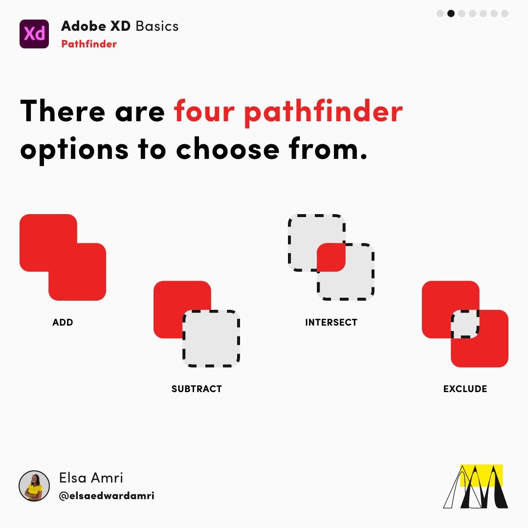 🔴 + 🟥 Learn how to use the pathfinder tool in Adobe XD to combine shapes! Our #AdobeXDAmbassador @elsaaamri created a quick tutorial on Instagram to get you started! adobe.ly/3AsEnja