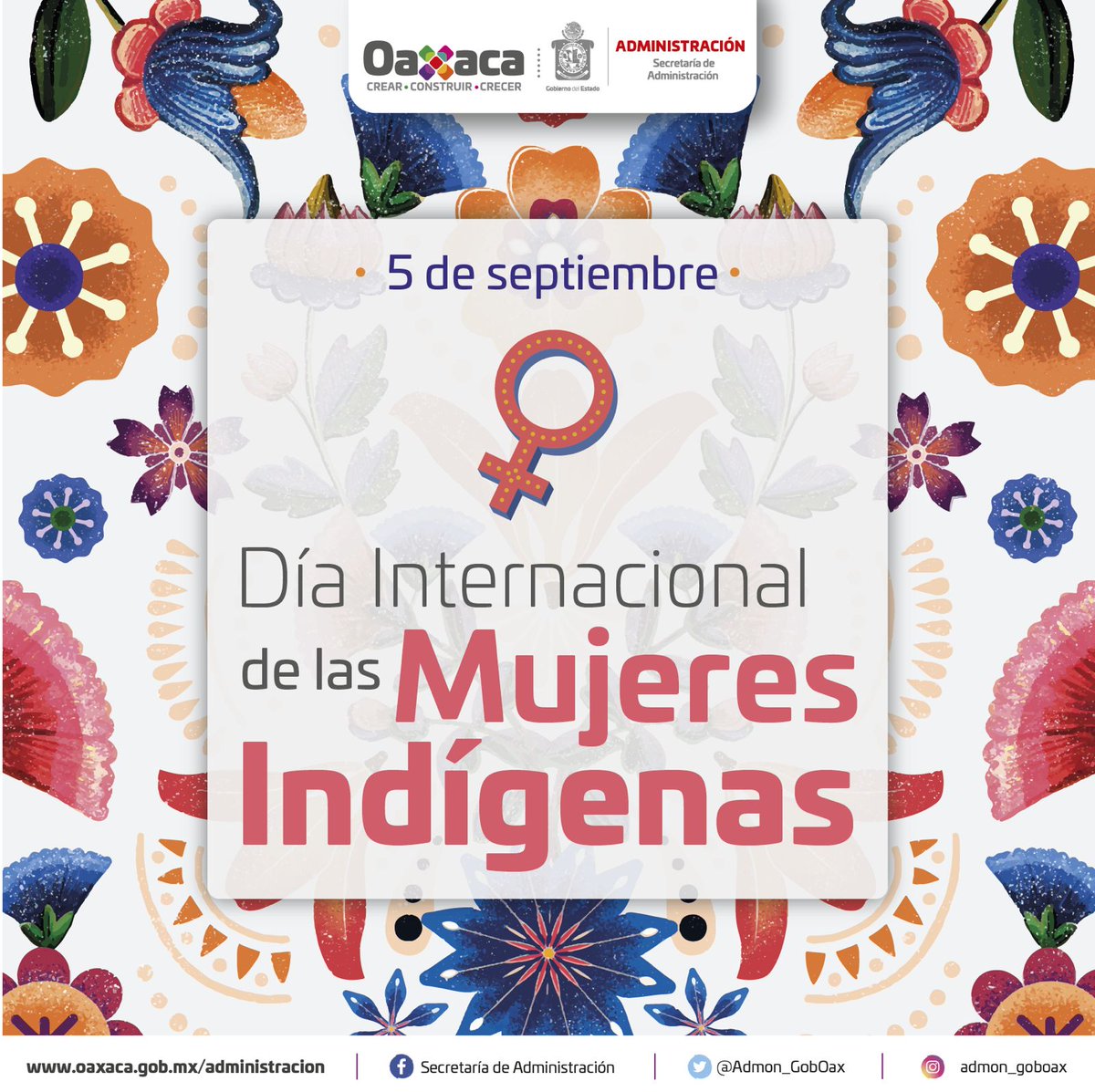 📌Conmemoramos hoy el #DíaInternacionalDeLasMujeresIndígenas,  desde la <a href="/Admon_GobOax/">Secretaría de Administración</a> trabajamos y reiteramos nuestro compromiso por una mayor participación en la sociedad y la conservación de sus voces y derechos.