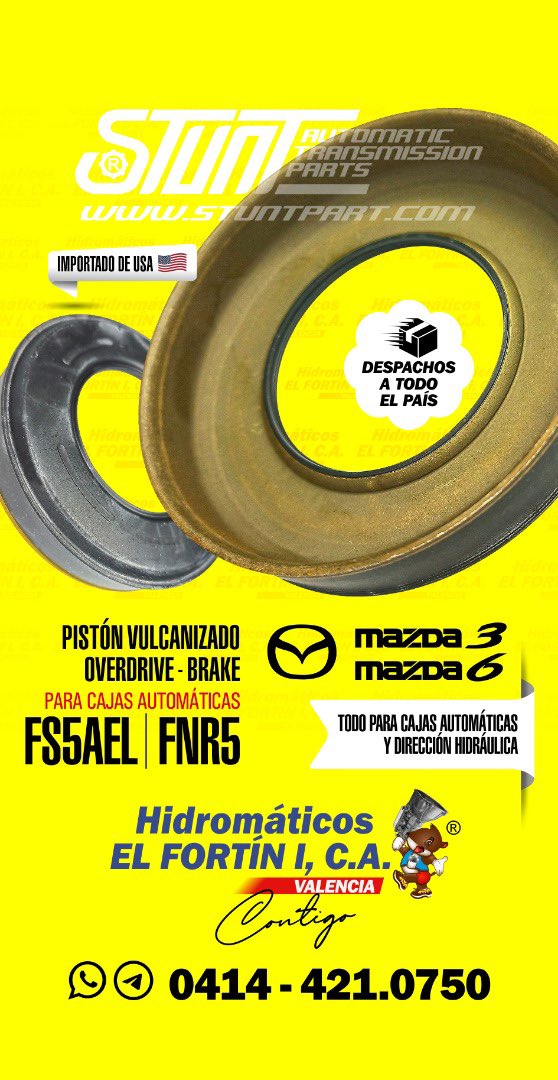 HidromaticosI's tweet photo. Pistón Vulcanizado Overdrive - Brake para Cajas Automáticas FS5AEL – FNR5 / Aplica para @mazdausa #mazda3 #mazda5 #mazda6 / Importado 🇺🇸 / ¡Lo que busques encuéntralo aquí...! 

Hidromáticos El Fortín I, C.A.
¡Contigo...!

WhatsApp y/o Telegram a través del +58 414-4210750 https://t.co/eJnFGQLuLi