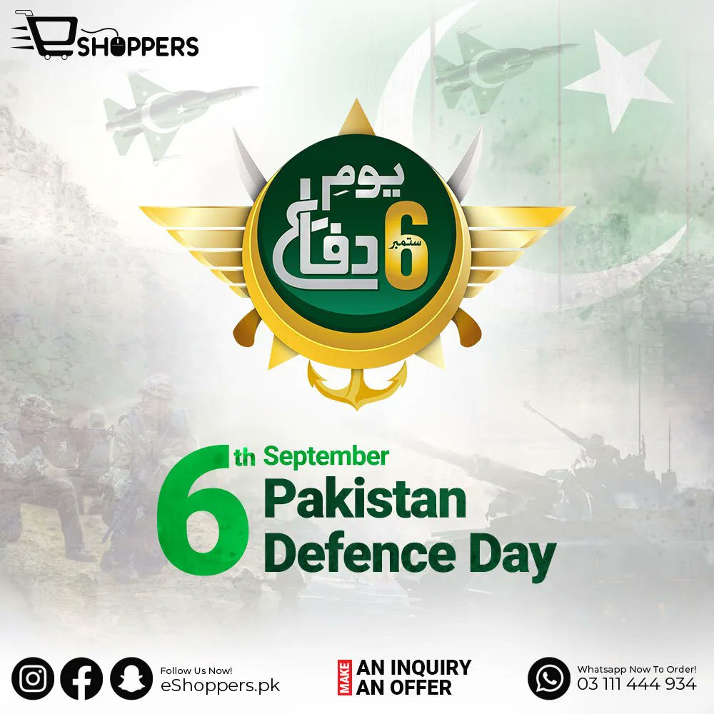 eShoppers_pk's tweet photo. Long live the Pakistan Armed Forces who sacrifice their lives to protect ours. We can never repay you! Happy Defence Day Pakistan

#eshoppers #Pakistandefenceday #6september2022 #Pakistanzindabad #Pakistan https://t.co/YnmLqRUupM