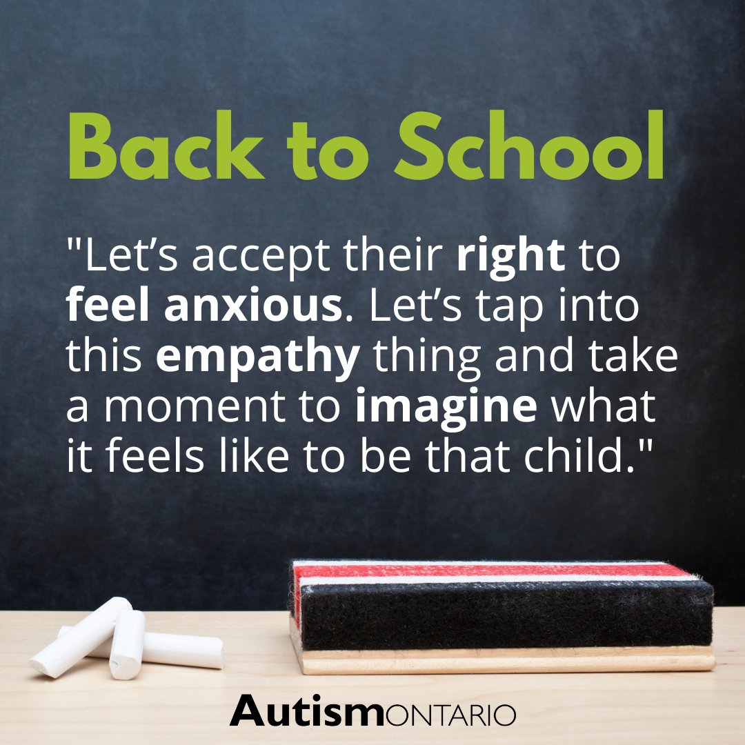 AutismONT's tweet photo. "If we think about it, school is the place where they are going to experience the most people, most potential change and least amount of control."

Read more about anxiety and autism in the classroom: https://t.co/zLwPmqwfxk

#AutismOntario #AutismMatters #BackToSchool https://t.co/ks3vYRyISR