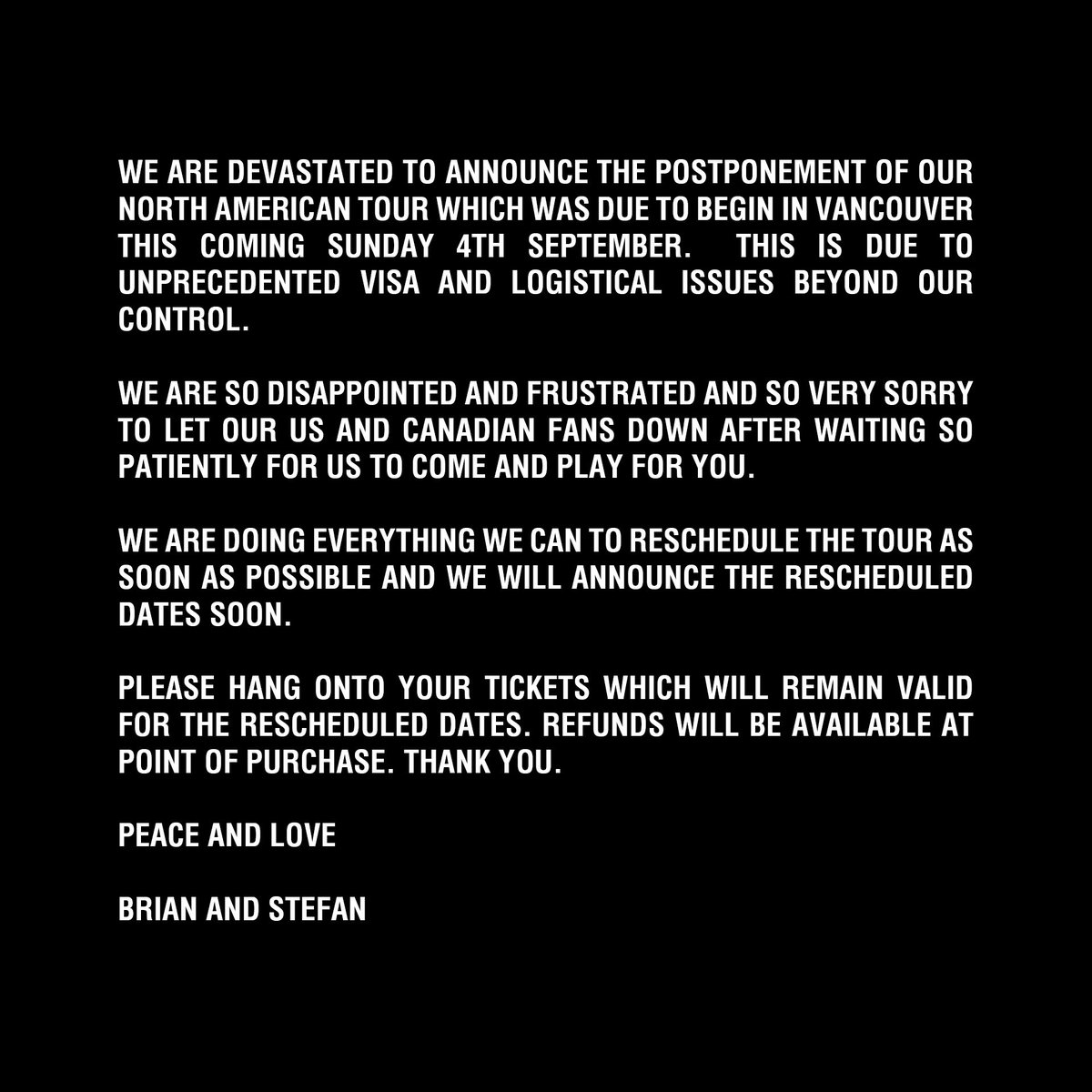 sopitas's tweet photo. 🚨#LoÚltimo I 🙁@PLACEBOWORLD pospondrá su gira en Norteamérica, incluida su fecha en México. La banda tocaría el 12 de septiembre en el Palacio de los Deportes. 

Pronto, más info. https://t.co/UkYN9mz12H