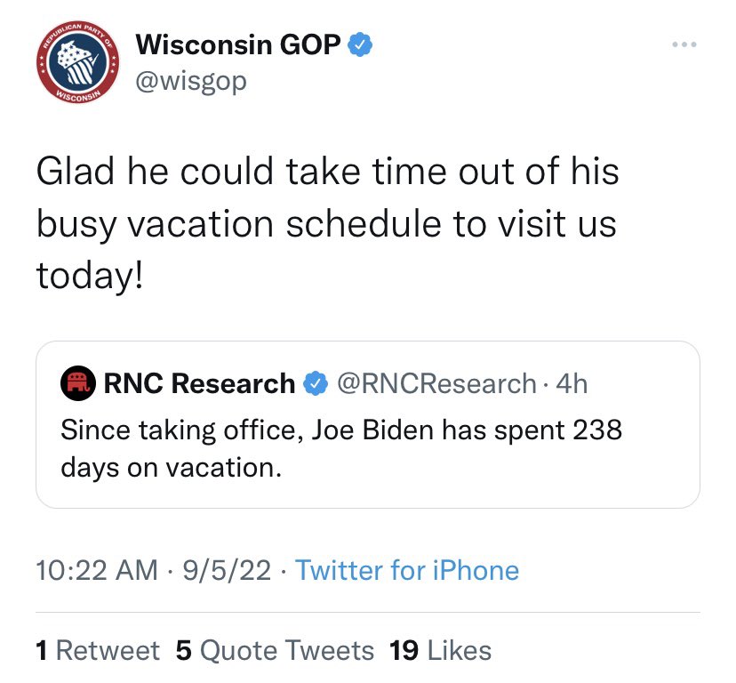 DanRShafer's tweet image. Speaking of “vacation schedule,” here’s what Wisconsin Republicans have planned for the next two months in the state legislature.