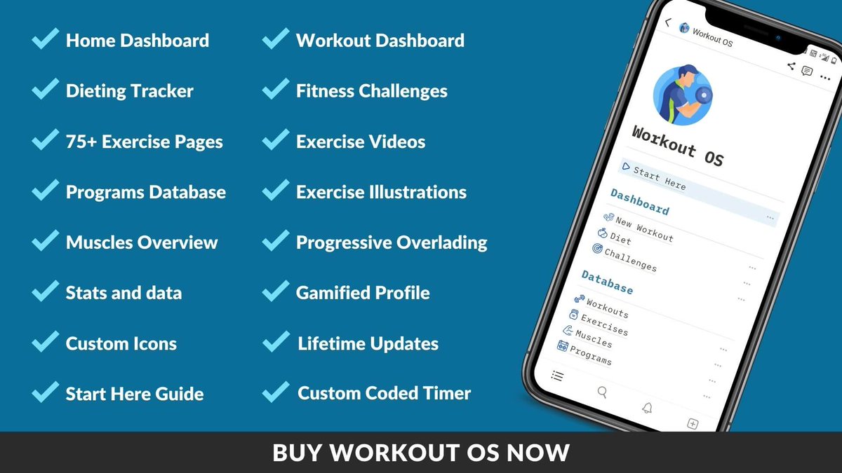 Just released <a href="/WorkoutOS/">Workout OS</a>! The complete fitness tracker for <a href="/NotionHQ/">Notion</a>.

Track, improve &amp; build muscle in the gym: workout-os.com