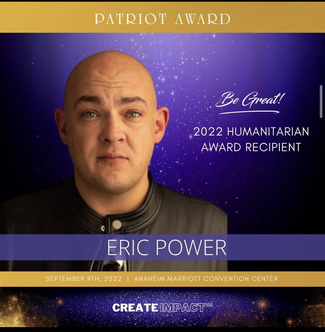 begreatnetwork's tweet photo. Eric Power (Founder &amp; CEO of Veterans Disability Help) is the patriot award recipient for our 2022 BeGreat! Humanitarian awards 🤩.     Tickets and info: https://t.co/esiVSovFjc #begreat #createimpact #awards https://t.co/27hlcNnBCu