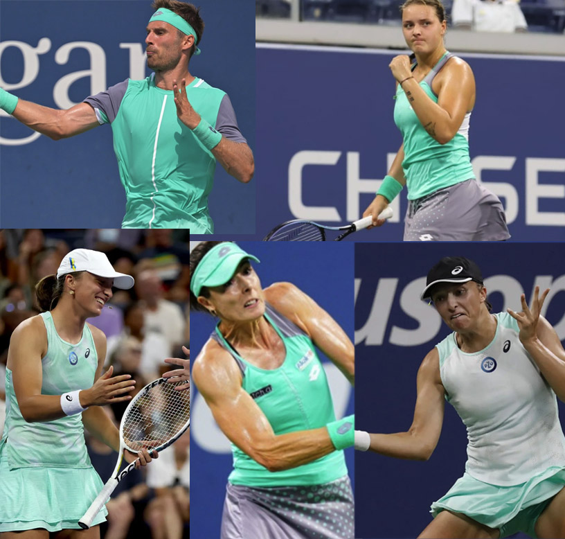 vidaljm2014's tweet photo. Apparently everyone got the mint green memo for this year's tournament. Sponsor? 
#USOpentennis 
#tennisfashion
#mintgreenforthewin https://t.co/ymVjav2HWh