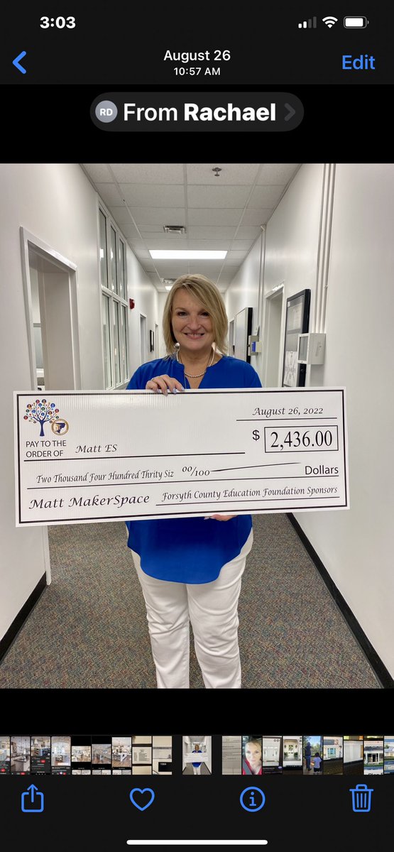 A very special thank you to the Forsyth County Education Foundation. Our grant funds will be used to create a MakerSpace <a href="/MattElementary/">Matt Elementary</a>        #FoundationFriYAY Follow us through the exciting process! #mattelementarymakerspace