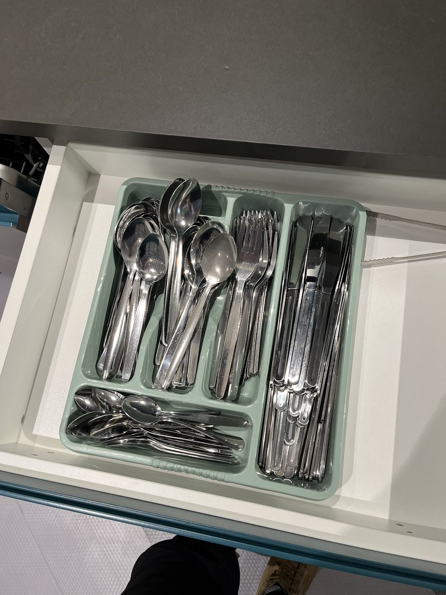 First job outside the NHS and this cutlery drawer at work made me scream, if you know you know