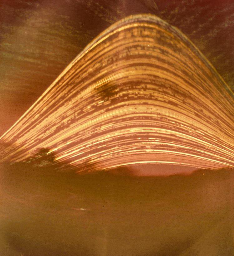 WadsworthFabian's tweet photo. My neighbour has made these solargraphs over the woodland behind our house. A single long exposure. The top line is summer solstice, the bottom line is winter solstice. Lines in between are a day each = the sun’s path. Dark lines are cloudy days. Brilliant. Left 2021. Right 2022. https://t.co/WQdhCgeO7p