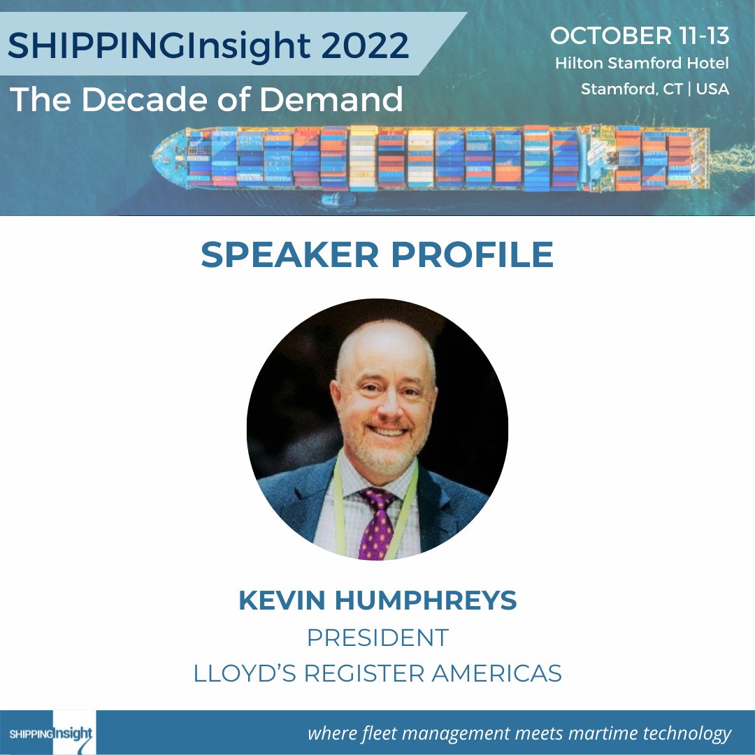 ShippingInsight's tweet photo. Join us for an in-depth discussion of the “Demand for Disruption” keynote by Kevin Humphreys, President of Lloyd's Register Americas, followed by a panel discussion!
@lloydsregister #SHIPPINGInsight #SI2022 #DecadeofDemand2022 #Maritime #Decarbonization #Innovation https://t.co/Nugy4jpMux