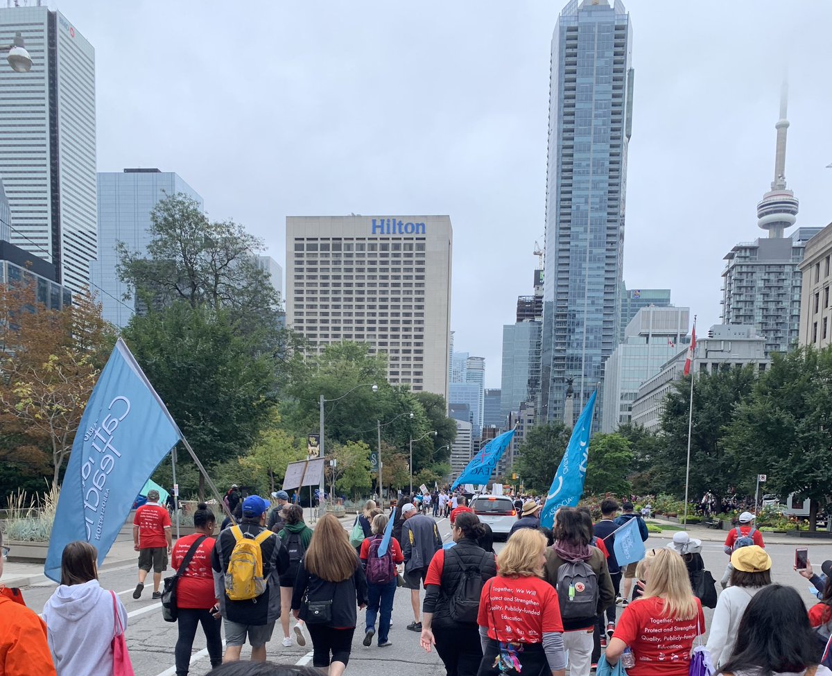 Celebrating the 150th anniversary of labour marching in Toronto streets and demonstrating our power and determination. #repealbill124 #solidarity #labourdayparade2022 #labourmovement #justiceforlabour @torontolabour @YorkOECTA @OECTAProv