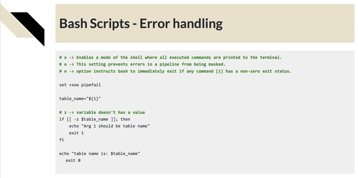rafaelmnatali's tweet photo. #Linux #Bash script tip...

Error handling:

set +xoe pipefail https://t.co/w792tMZE59