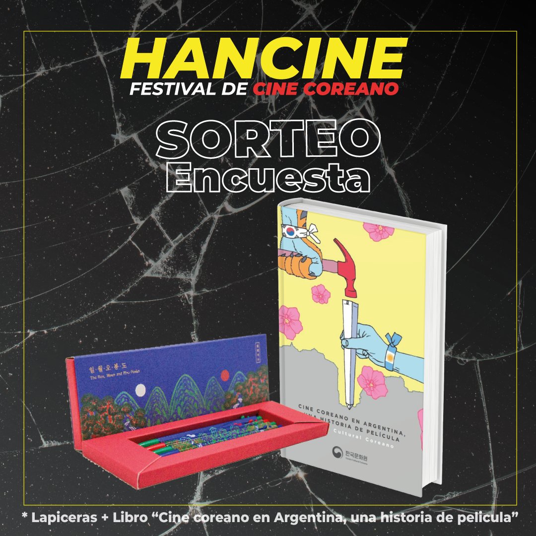 CCCoreanoArg's tweet photo. ¡Sorteo!
🎞Si pudiste ver alguna de las pelis del #HanCine, podés ganar grandes premios de forma sencilla.
📲Completá la encuesta y participa del sorteo de un juego de lapiceras de 🇰🇷 y el libro “Cine coreano en Argentina, una historia de película” 👉https://t.co/vHLlI0pugP https://t.co/dBrFj3RV4T