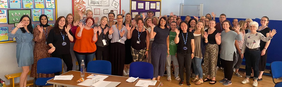 SchoolBrookmead's tweet photo. The staff team at Brookmead are looking forward to welcoming all of the children and families back to school tomorrow (Tuesday). As you can see - we are very excited for the start of another awesome year together! https://t.co/ZODETAo9EL