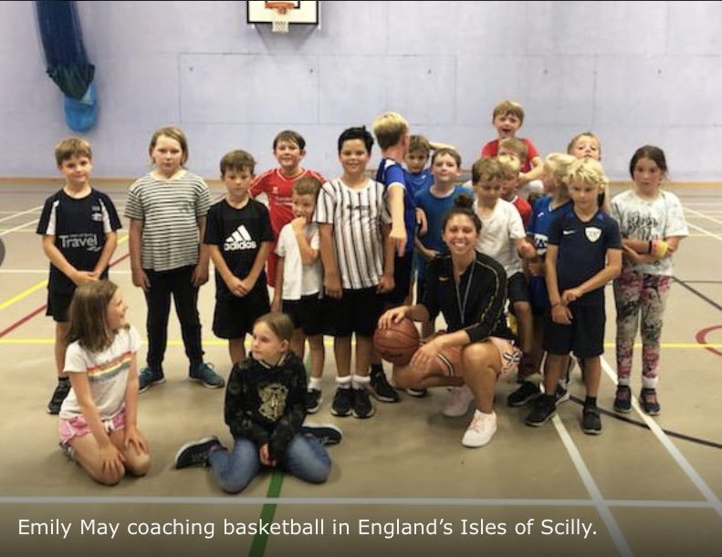 CoachWalkerSTU's tweet photo. . @STU_WBasketball Alumni and Assistant Coach, Emily May, conducting basketball clinics in England’s Isles of Scilly. Representing STU on a global scale! @coachemay https://t.co/nnphfehEp1