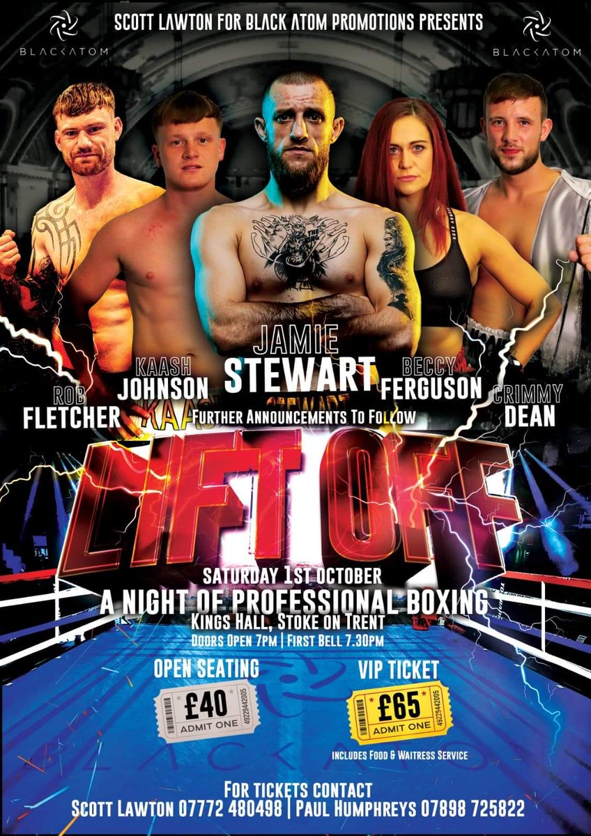 Less then 4 weeks to LIFT OFF 🚀

Our FIRST professional show featuring the return of Kaash Johnson and a Midlands Title Fight between Jamie Stewart and Ben Fields tops the bill 🥊

#Boxing #MidlandsTitle #LiftOff