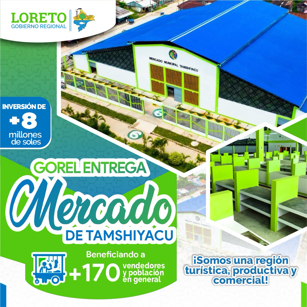 GoreLoretoOf's tweet photo. 🏪 Celebramos el aniversario de Tamshiyacu con la Entrega del Moderno Mercado, beneficiando a toda su población. Este 08 de setiembre, desde las 6:00 de la tarde. Disfruta de show artístico y cultural ¡Ven y participa!
#GOREL
#CompromisoConTodos
#NoBajemosLaGuardia https://t.co/iU1JECHTWW