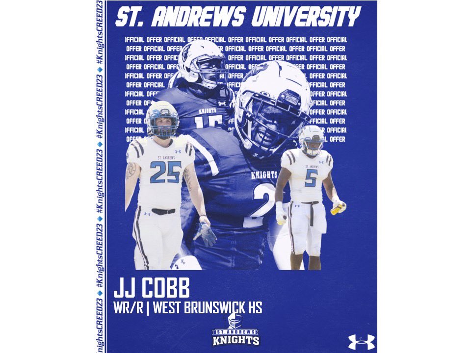 i had a great talk with <a href="/rcurtin29/">Robert Curtin</a> , i’m blessed to receive my first offer from <a href="/StAndrewsFB/">SAU Football</a> <a href="/CoachAP_18/">Aaron Powell</a> <a href="/coachloose66/">CoachLoose</a> <a href="/calebpardue/">Caleb Pardue</a> <a href="/kwood1504/">CoachWood1</a>