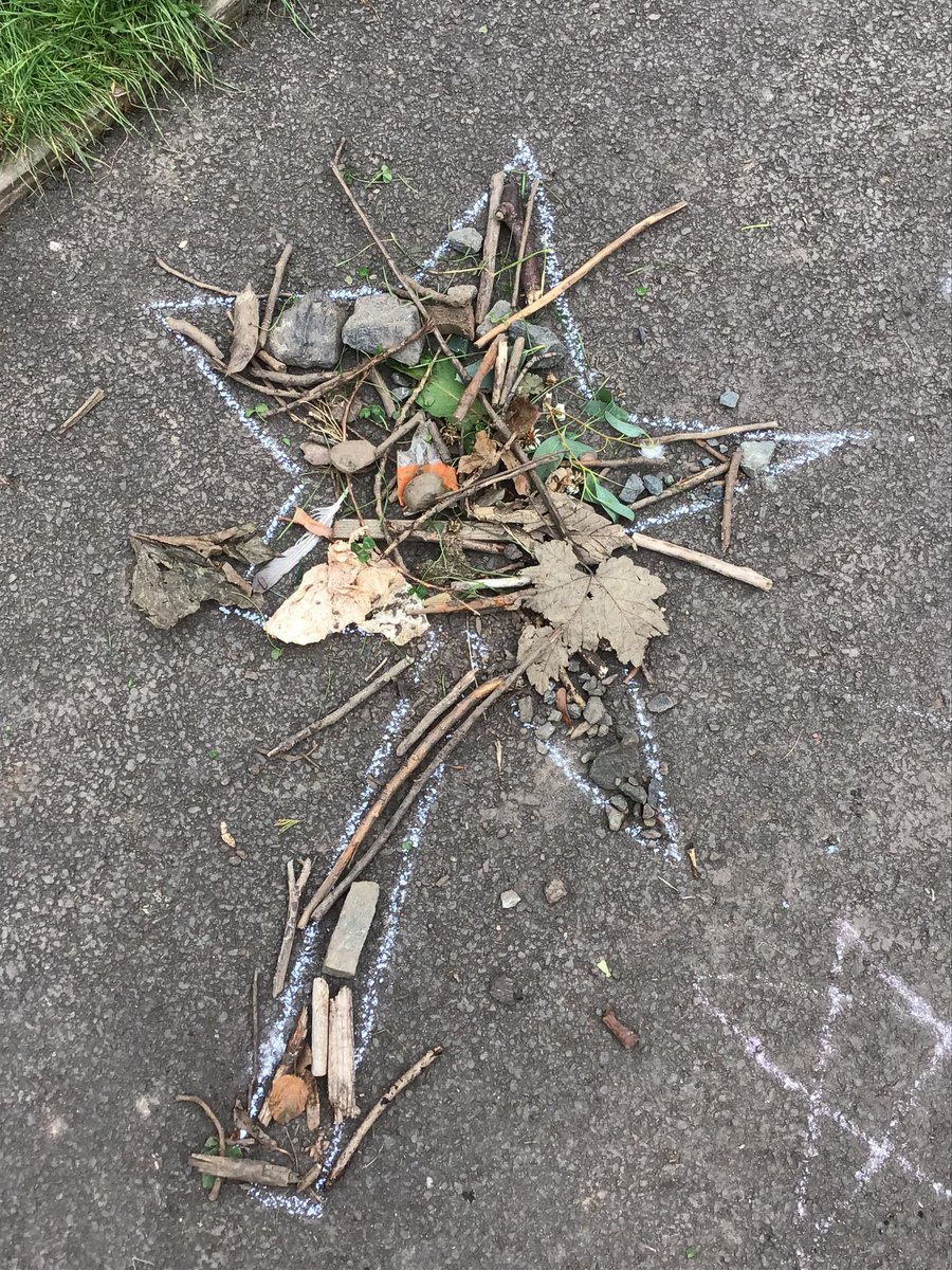 MrsRiceTeacher's tweet photo. More fun and collaborative learning during our Hear Say Play Write focus of “Room on the Broom”. The children gather materials from the environment to recreate key objects from the story #HearSayPlayWrite #ClydePlay #ClydeLiteracy #ClydeOutdoor @ClydePrimary @WightLea https://t.co/IolYWildhH