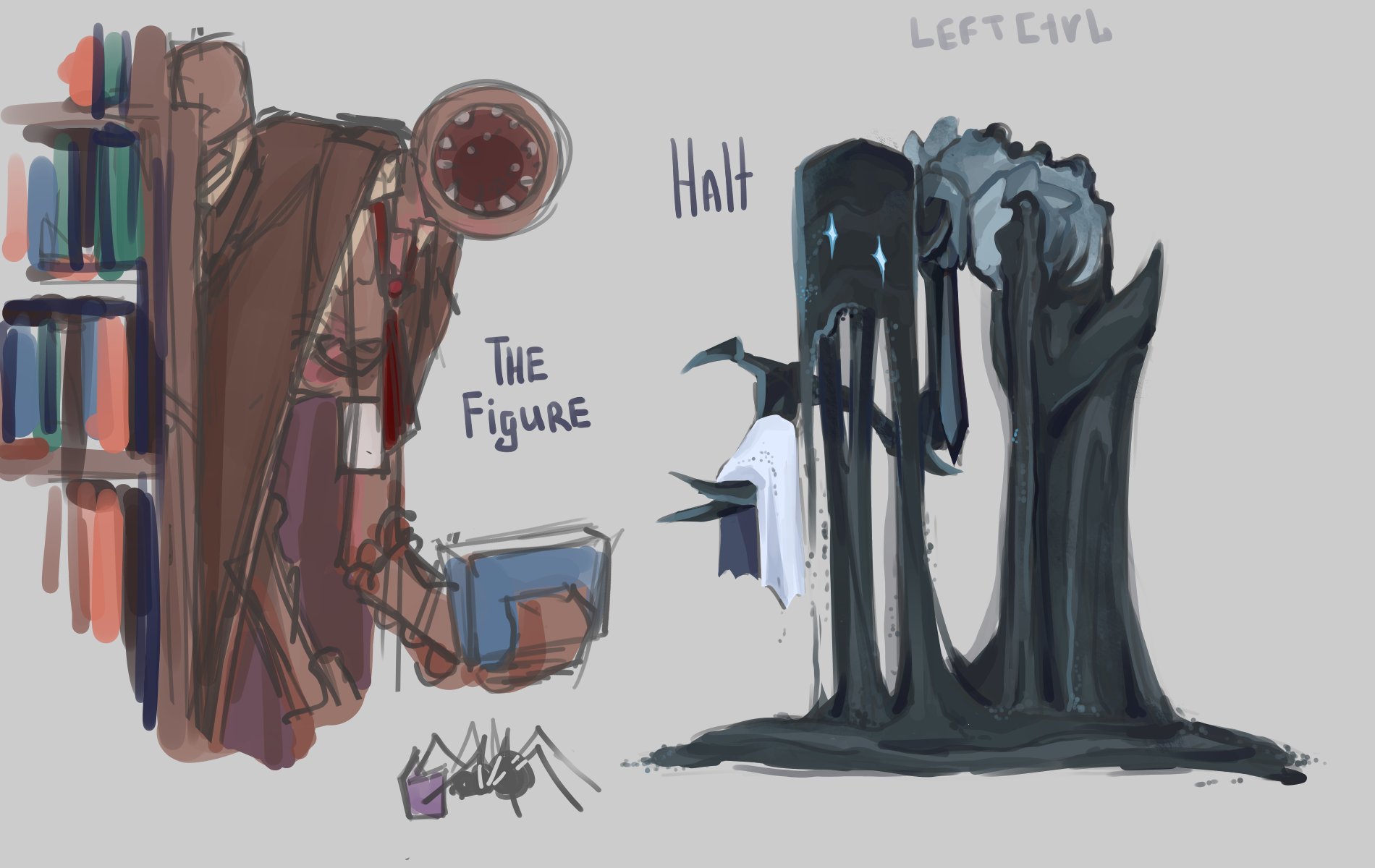 Glitch, Halt, Figure and Roblox fan drawings