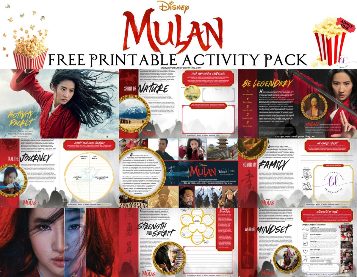 crazyadventures's tweet photo. Free Printable MULAN Activity Pack #Mulan #DisneyPlus #printables #activitiesforkids #activitypack #activitysheets #printableactivities #freeprintables #kidsactivities https://t.co/1TevMR3LxF https://t.co/Vwz9Vsu11H