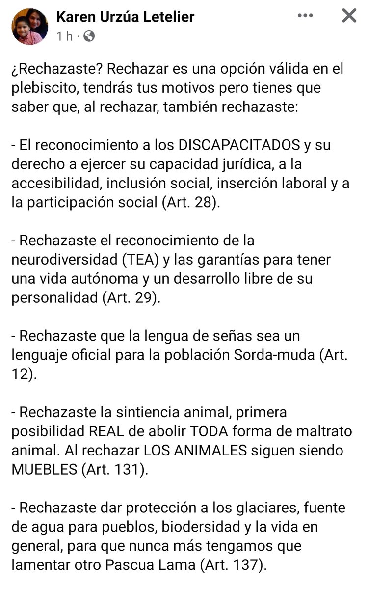 PriscyLetelier's tweet photo. Soy del 38% que estuvo y estará en el lado correcto de la historia.
@karen_ul
#Aprobé https://t.co/oQeLiIvTKj