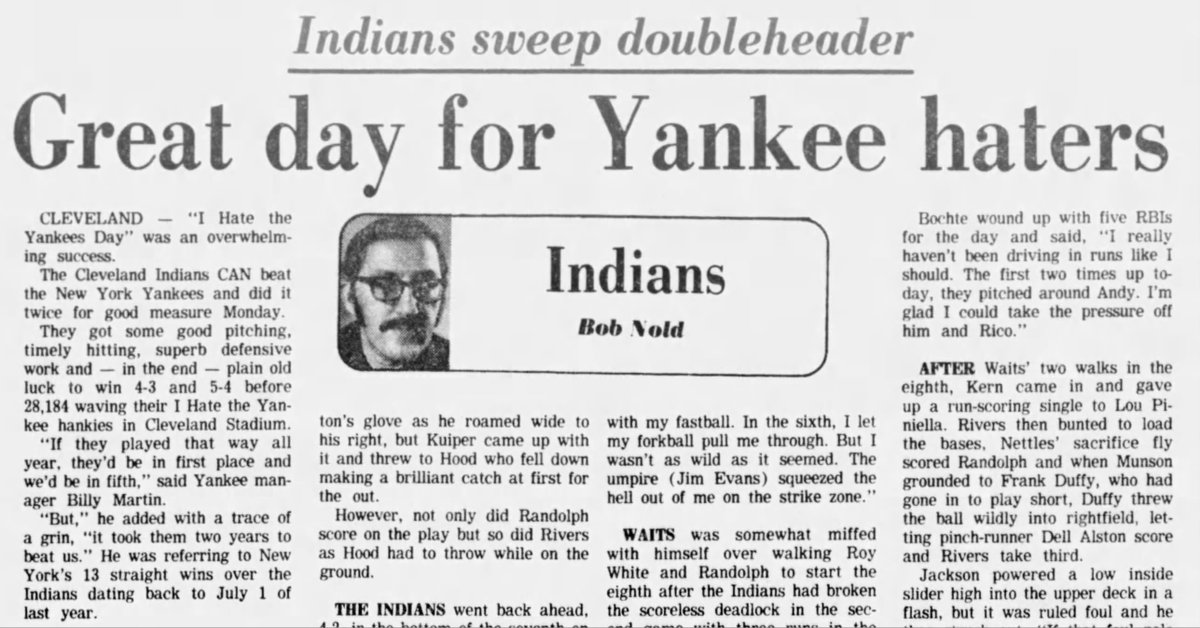 MrCleveland_216's tweet photo. September 5, 1977: I Hate the Yankees⚾️
45 yrs ago today, CLE #ForTheLand show Damn #RepBX what they think; fans entering Municipal🏟️ are given "I Hate The Yankees" Hankees. The promotion led by 1 & only📻Pete Franklin🎙️works Tribe sweeps doubleheader
#Hankee #3WE #PigskinPete https://t.co/CoEgZy57mS