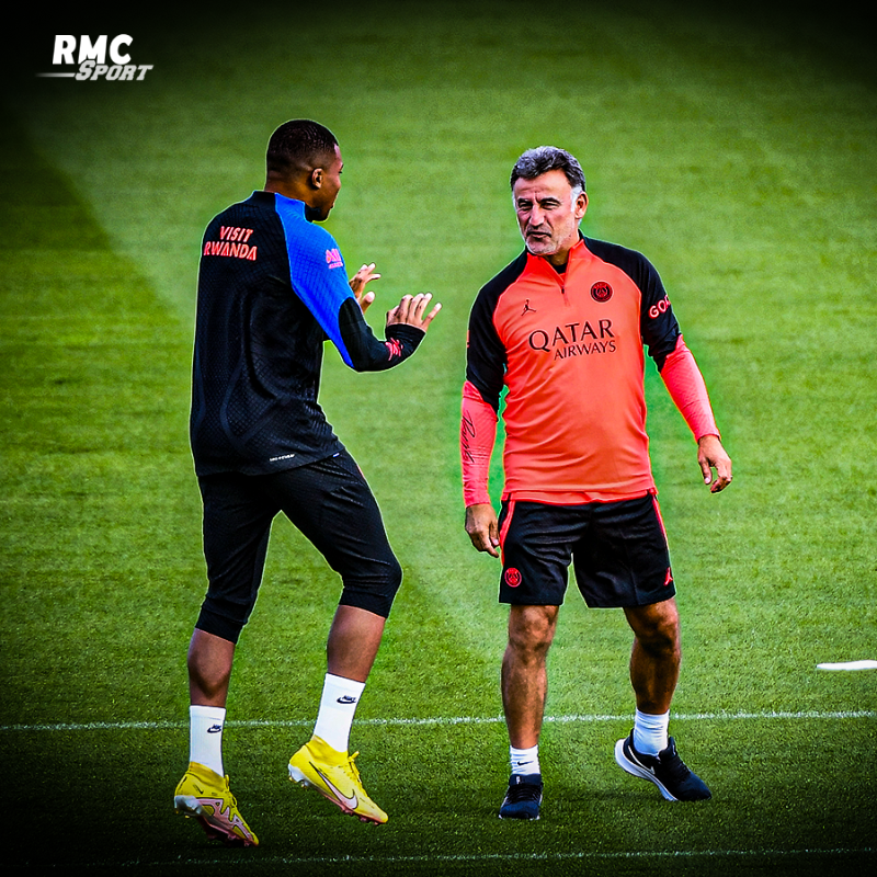 RMCsport's tweet photo. 🔴 Selon nos informations, au PSG, les plus hautes sphères ont été profondément agacées par la sortie du technicien et la réaction de Kylian Mbappé à ses côtés. D'autant plus que le club parisien explique aussi que des échanges ont lieu depuis plusieurs semaines avec la SNCF.