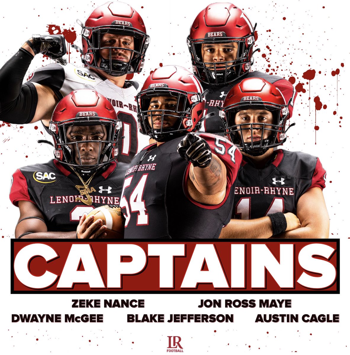 𝙔𝙤𝙪𝙧  2️⃣0️⃣2️⃣2️⃣ 𝙏𝙚𝙖𝙢 𝘾𝙖𝙥𝙩𝙖𝙞𝙣𝙨 

<a href="/ZekeNance0/">Zeke Nance</a> 
@jonross35 
<a href="/DeeWeeBig3/">Dwayne McGee</a> 
<a href="/BlakeJeff54/">Bjeff</a> 
<a href="/austincagle12/">austin.cagle</a> 

#GOBEARS | <a href="/LRbears/">Lenoir-Rhyne Bears</a>