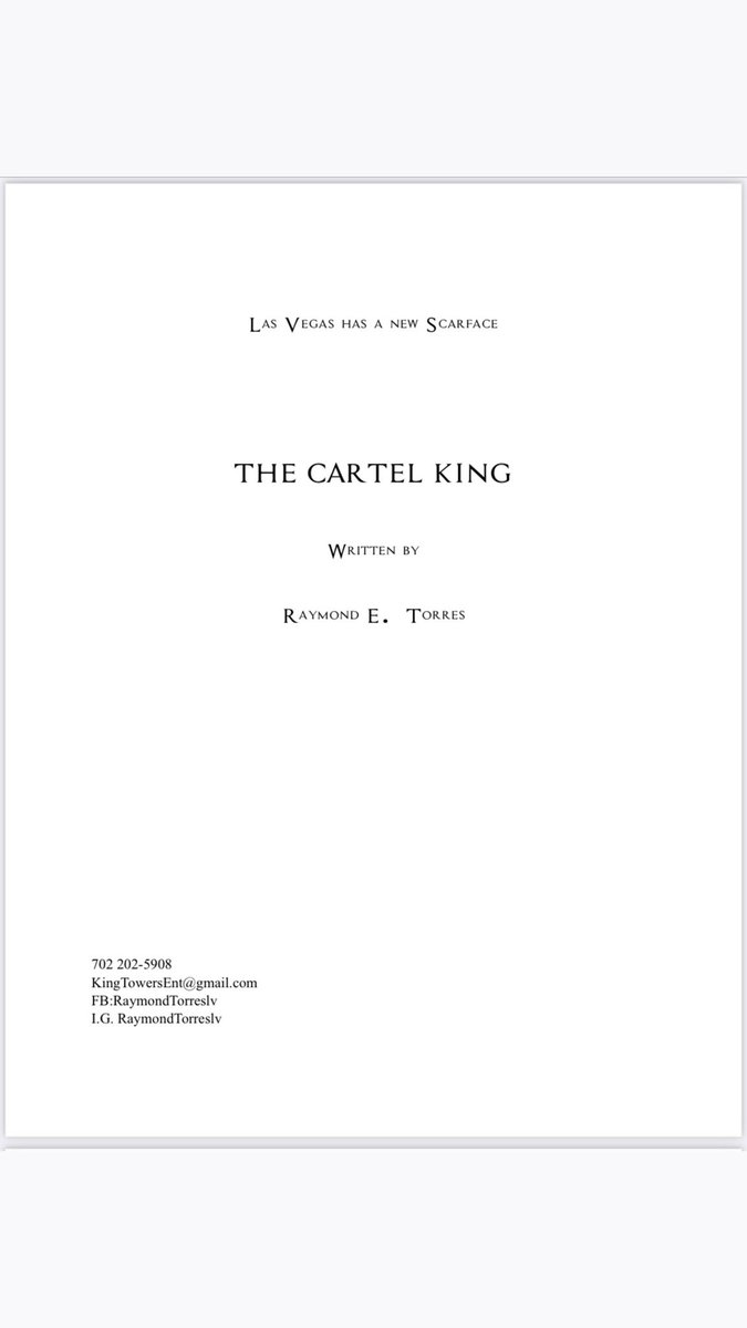 RayTheChauffeur's tweet photo. Las Vegas has a new Scarface, “The Cartel King” screenplay written by Raymond Torres. King Towers Entertainment #cartel #scarface #lasvegas #actor #producer #screenwriter #sagaftra #hollywood “Everybody wants to be a gangster until a real gangsta walks in the room.” https://t.co/SzVed1cI54