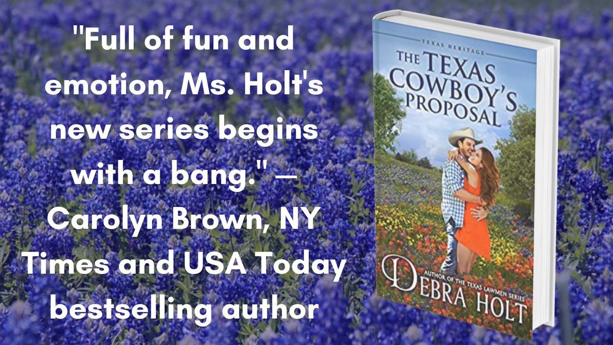 My new Texas Heritage Series launches 9/1 with The Texas Cowboy’s Proposal. "Full of fun and emotion, Ms. Holt's new series begins with a bang." — Carolyn Brown, NY Times and USA Today bestselling author 
Order your copy at amzn.to/3wy1cAY or wherever you buy ebooks!