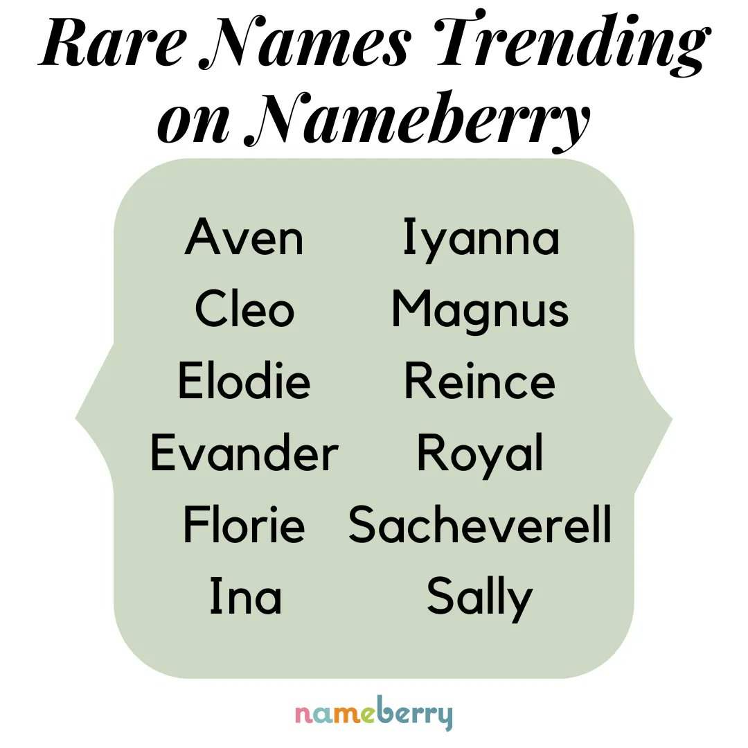 nameberry's tweet image. Why are these names trending on Nameberry? Some of them have pop culture connections — Aven is a contestant on The Bachelorette (@aleejonesy) and art critic Sacheverell (!) Sitwell was mentioned in a recent episode of Fake or Fortune.

#babynames #uniquenames #rarenames