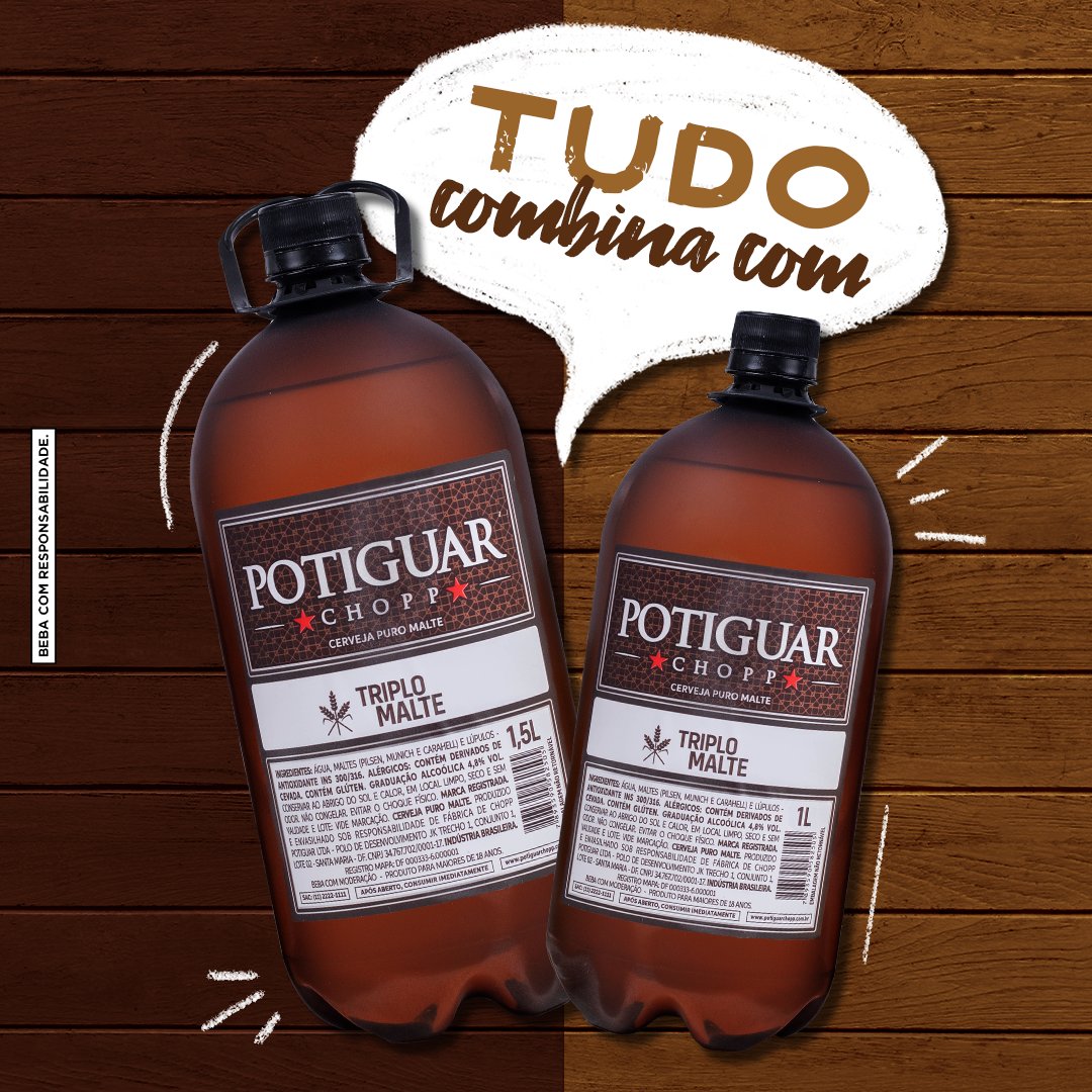 ChoppPotiguar's tweet photo. Potiguar Chopp é prático, saboroso e surpreendente! E por isso ele combina com tudo e com toda ocasião!  A venda nos melhores supermercados e na nossa loja @potiguarstoreoficial

#triplomalte #potiguarchopp #chopp #maiaraemaraisa https://t.co/HrpdRAXVNF