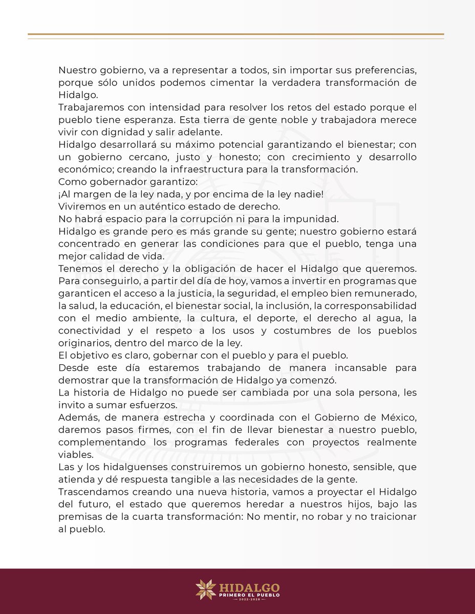 juliomenchaca_'s tweet photo. ¡Hidalguenses, hicimos historia!

Que el mensaje resuene en todos los rincones de nuestro estado y que llegue a todas y todos los que depositaron su confianza en este movimiento. 

 #PrimeroElPueblo https://t.co/atNM150wqQ