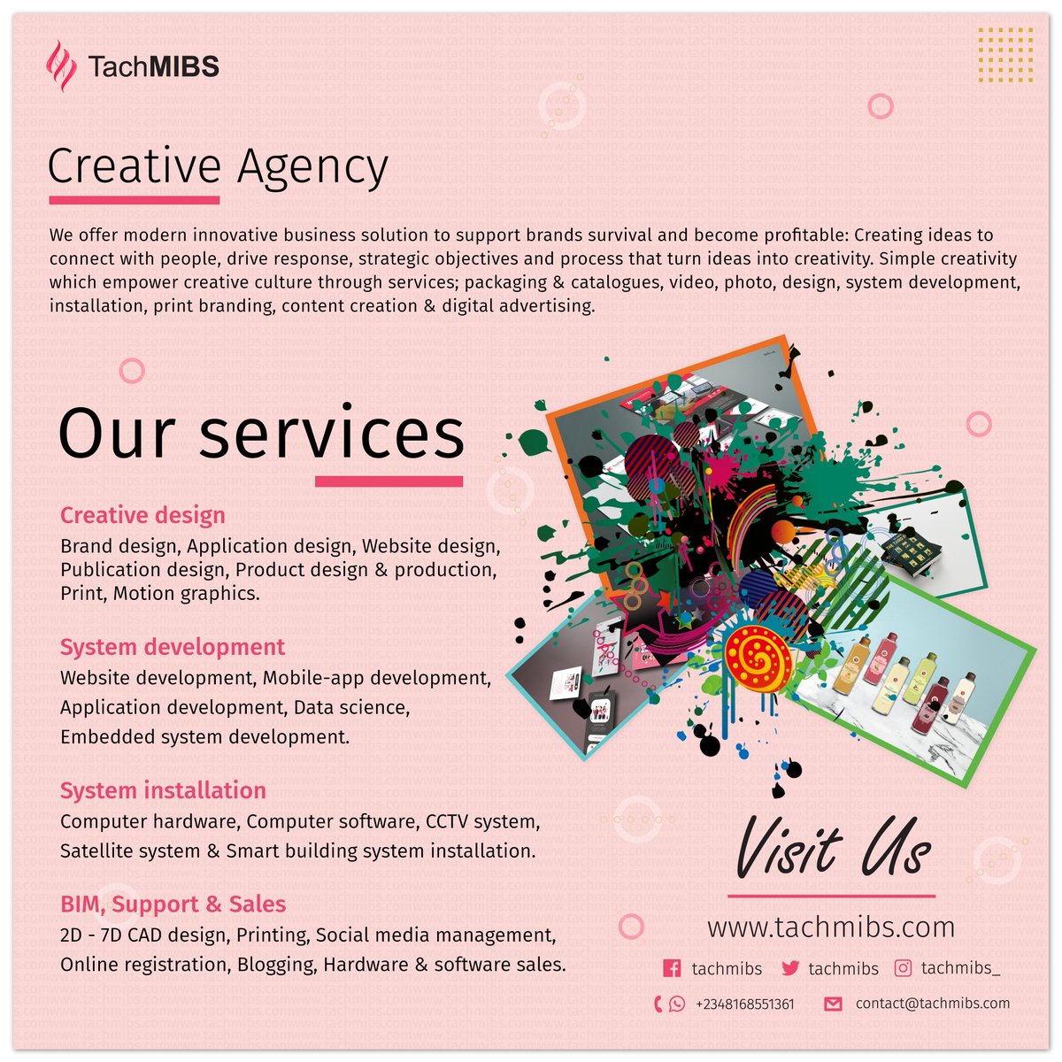 TachMIBS's tweet photo. Reach out to us for your creative business solutions 👍

Our services: creative design, system development, system installation, BIM, Support &amp; Sales.

#logo #logodesigns #brand #graphicdesign #ui #ux #webdesign #cctv #system #Freelance #abuja #usa  #canada #unitedkingdom #create https://t.co/ZxH45OoaY4