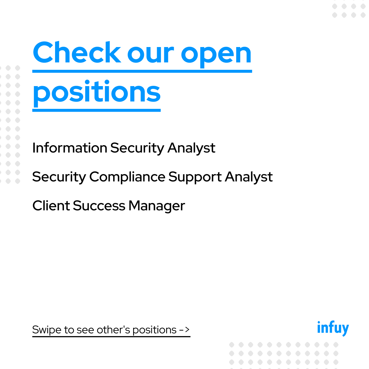 infuy's tweet photo. ๐ฅ Our team is growing, and we are looking for someone like you to join us! ๐
Check our open positions at https://t.co/CCwKmzFlTW
#team #hiring #infuy #develpers #people #remotejob #flexibility #lasttechs #worldwideclients #blockchaindevelopers https://t.co/NnGLyHutr9