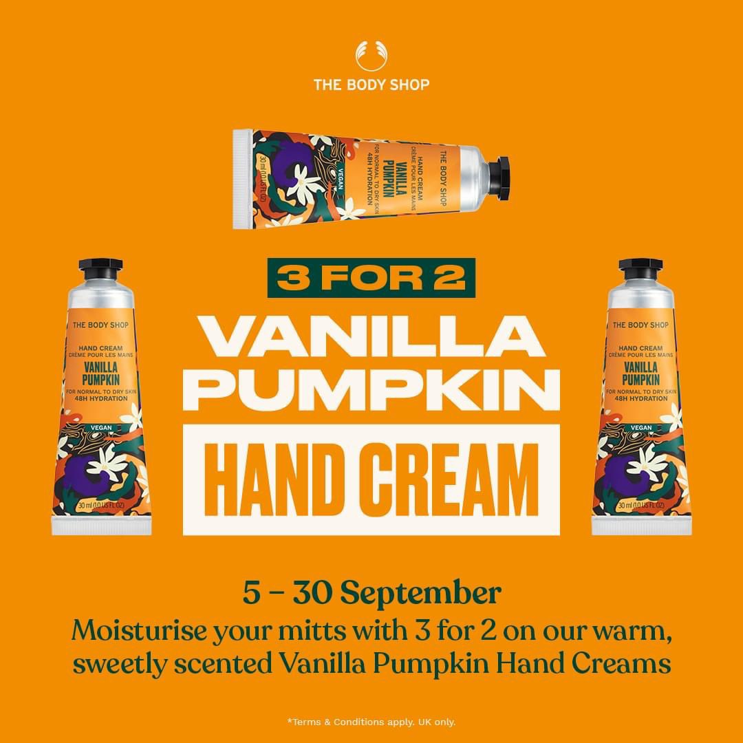 YouYoutiful's tweet image. 🐝I’ve got a special offer on Vanilla pumpkin handcreams! 3for2 save £6!

Use my link to order yours 

consultant.thebodyshop.com/en-gb/myshop/j…