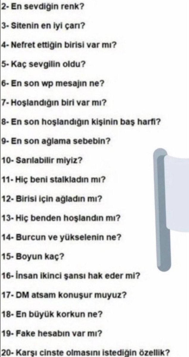 hadi bana da sorarsınız mı