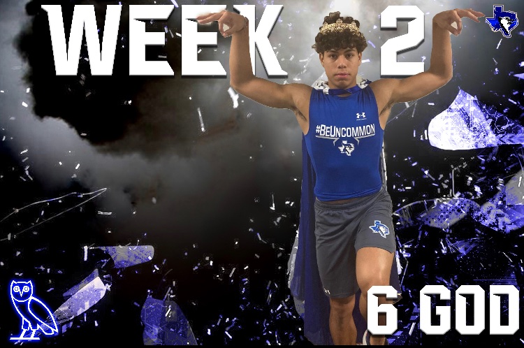 Now for our 6 God award aka WR Touchdown God of Week 2. It goes to Gianni Pisano, who had 2 catches for 54 yrds &amp; 1 TD. #6God