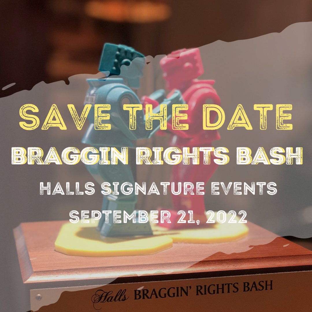 hallschophouse's tweet photo. TICK TOCK TICK TOCK—tickets go on sale on our website TOMORROW at 10AM! You decide who claims the 2022 Braggin’ Rights champion title. The $150 all-inclusive ticket includes food and cocktail tastings, indoor and outdoor stations, and live music.
 
https://t.co/eGDpoAuxUl https://t.co/E3ZXR2Th8X